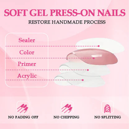 GGddsha 2025 Long Nail Designs Reusable PMMA AcrylicBaroque Glass Style Press-on Nails With Box Gifts ForWomen,Mosaic Mirage