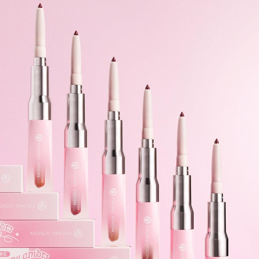 Double-headed Lip Liner Mirror Lip Gloss Two-in-one Multi-purpose Outline Lip Shape