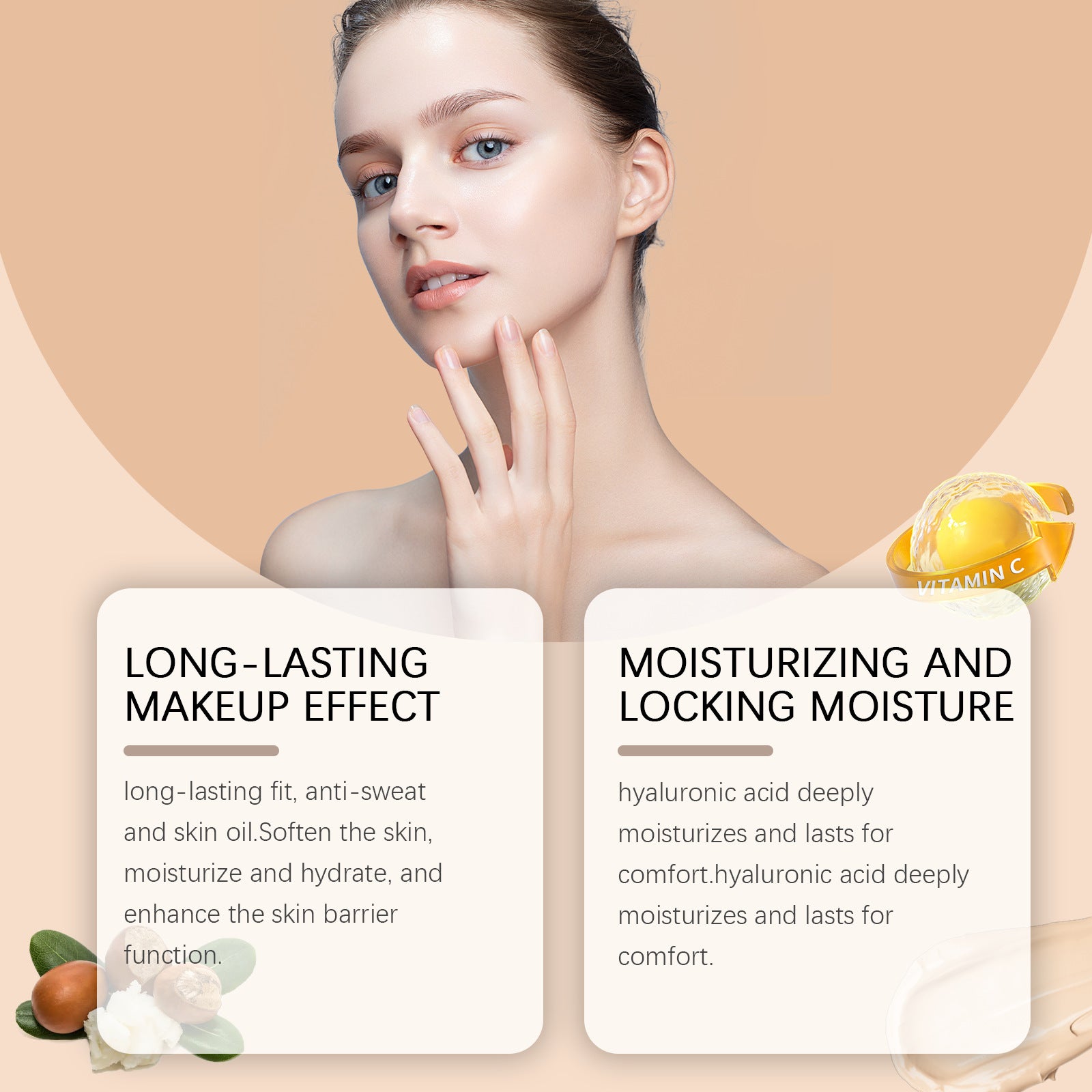 Moisturizing Concealing Foundation Long Lasting Smear-proof Makeup