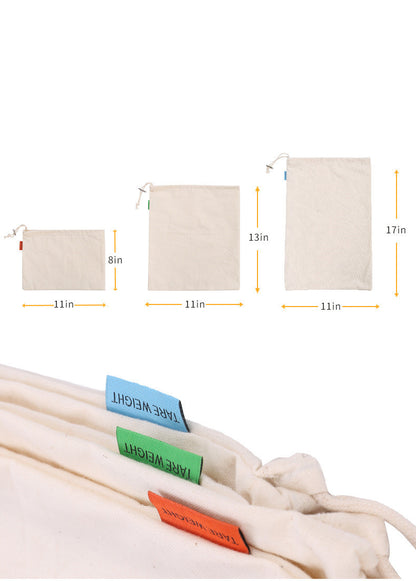 Cotton Drawstring Bag Safe Store Foods Bag Multi-Purpose Fruit Vegetable Rice Bread Shopping Bag