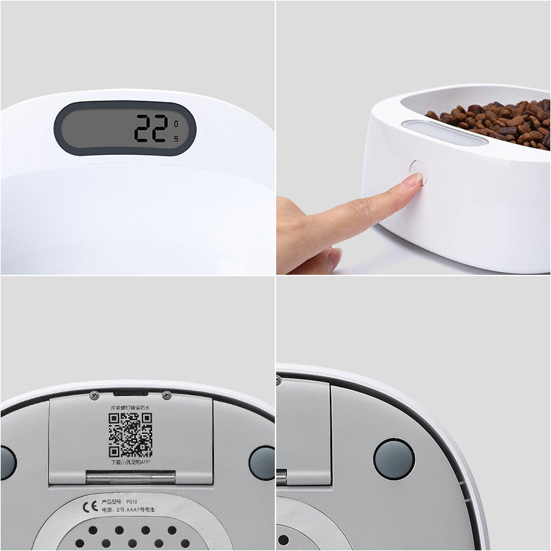Pet weighing dog food