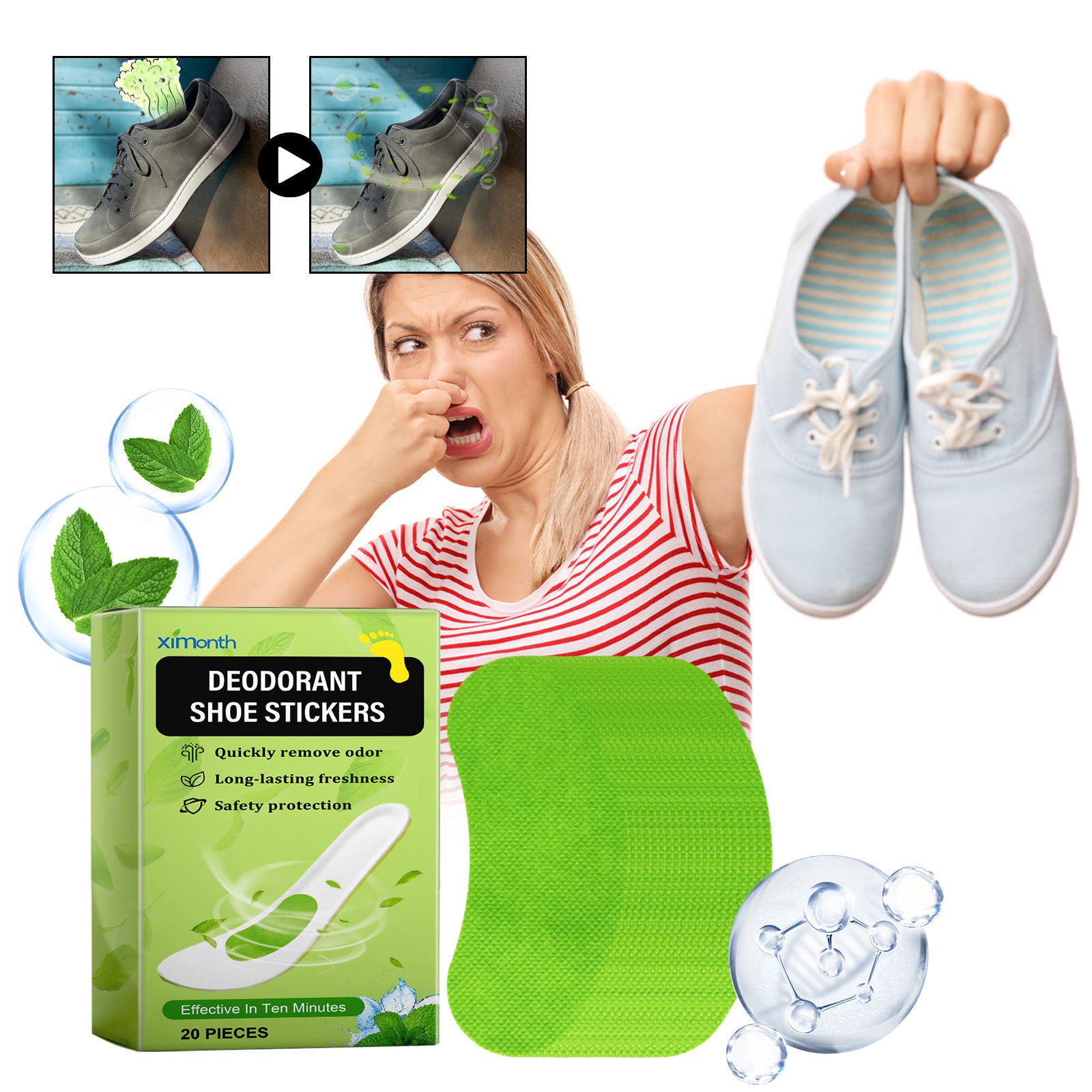 Breathable Deodorant Sweat-absorbent Comfortable Refreshing Deodorant Insole