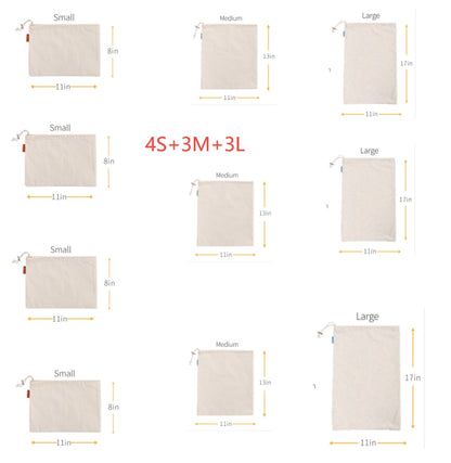 Cotton Drawstring Bag Safe Store Foods Bag Multi-Purpose Fruit Vegetable Rice Bread Shopping Bag