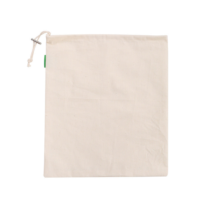 Cotton Drawstring Bag Safe Store Foods Bag Multi-Purpose Fruit Vegetable Rice Bread Shopping Bag