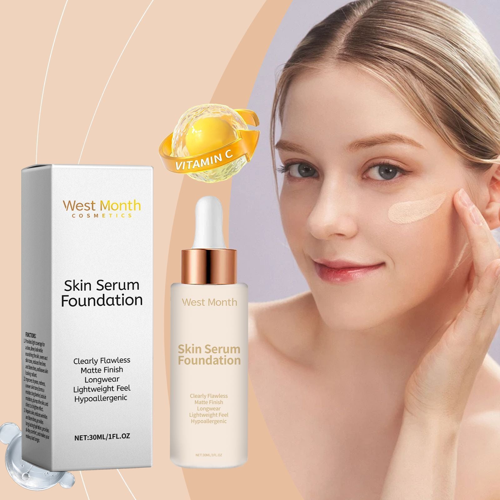 Moisturizing Concealing Foundation Long Lasting Smear-proof Makeup