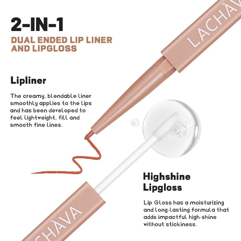 Double-headed Matte Lip Liner Transparent Moisturizing Lip Gloss