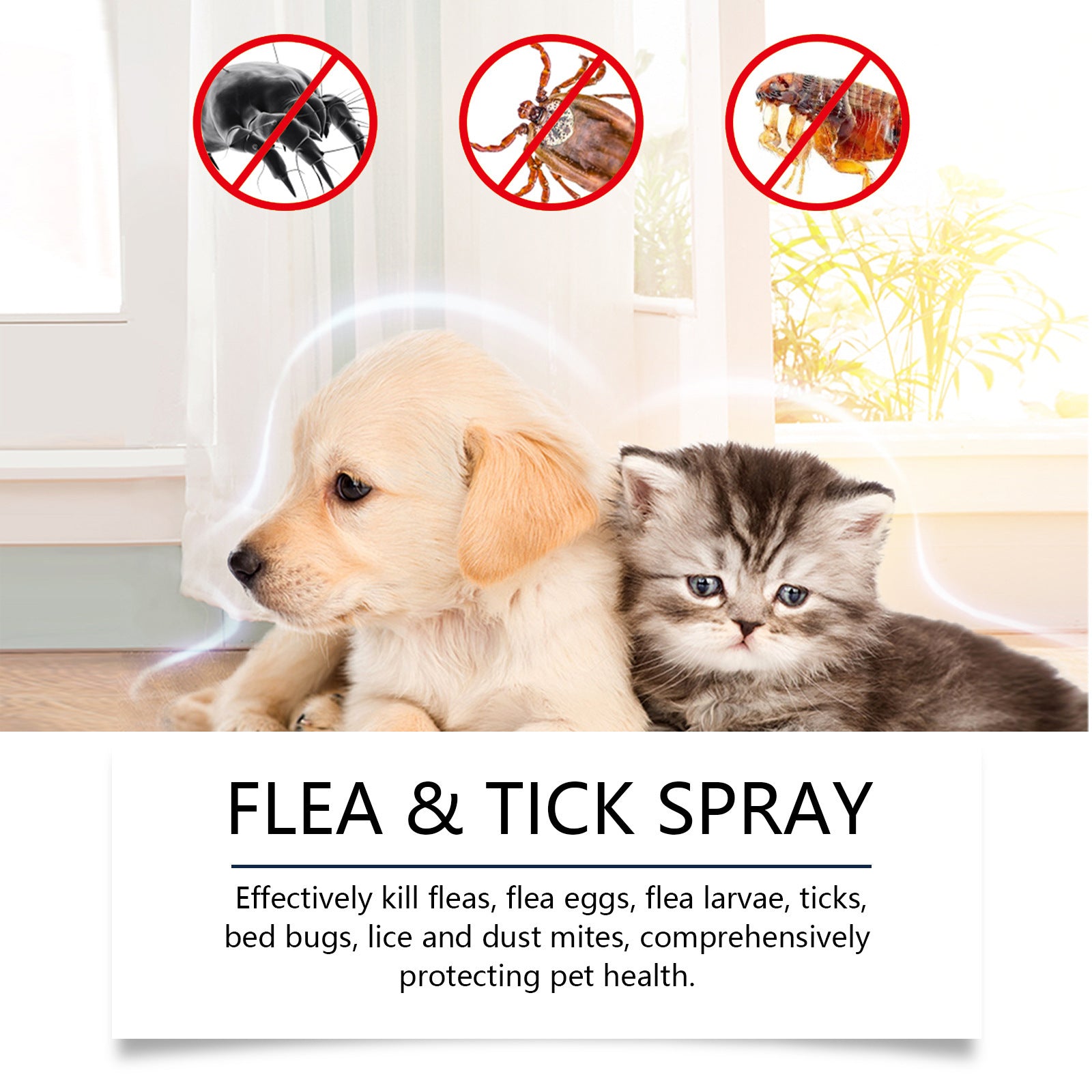 Dog Cat Hair Skin Insect Repellent Daily Gentle Cleaning Care Solution