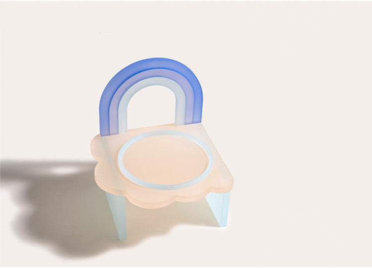 Rainbow Cat And Dog Bowl Rack Cute Pet Supplies