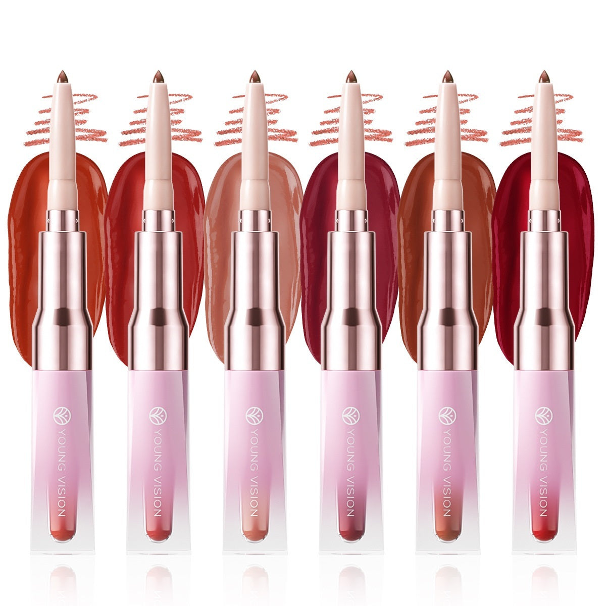 Double-headed Lip Liner Mirror Lip Gloss Two-in-one Multi-purpose Outline Lip Shape